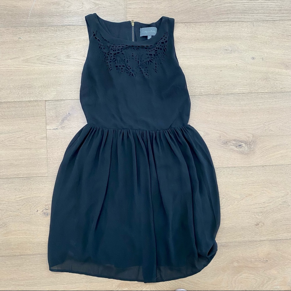 XS Sunday in Brooklyn Little Black Dress. Zippered Back and Cutout Details